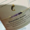 Bransoletka sznurkowa z ametystów mini-zodiaczek - obrazek 2