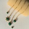 Zawieszka z malachitu naturalnego 10 mm na łańcuszku - obrazek 4